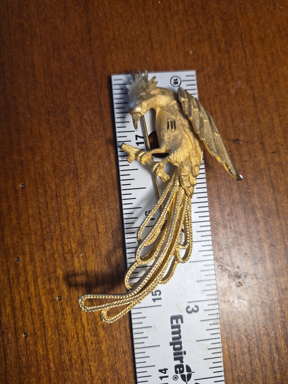 Vintage BSK Gold Tone Phoenix Bird  Brooch Pin — Women’s Decorative Bird Jewelry